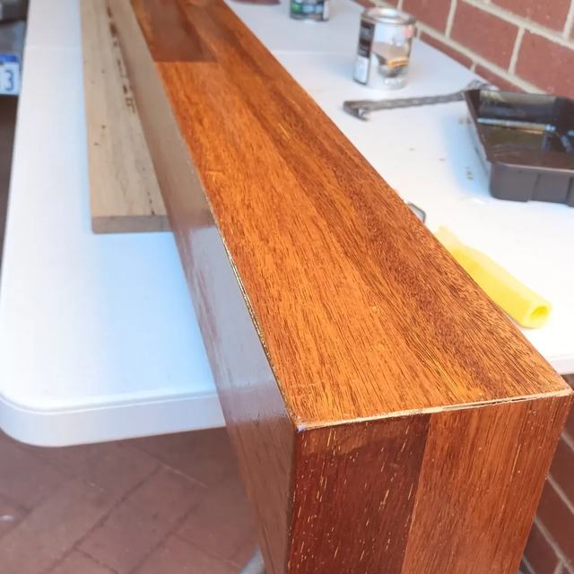 Solid timber mantel shelf