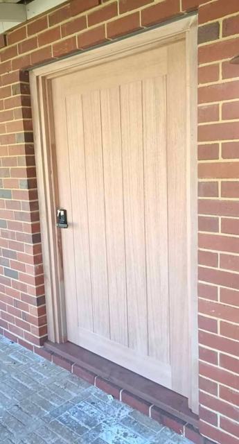 Painted V-groove front door
