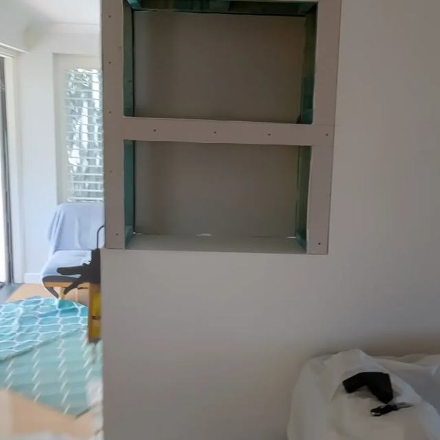 Framed wall niche before sheeting