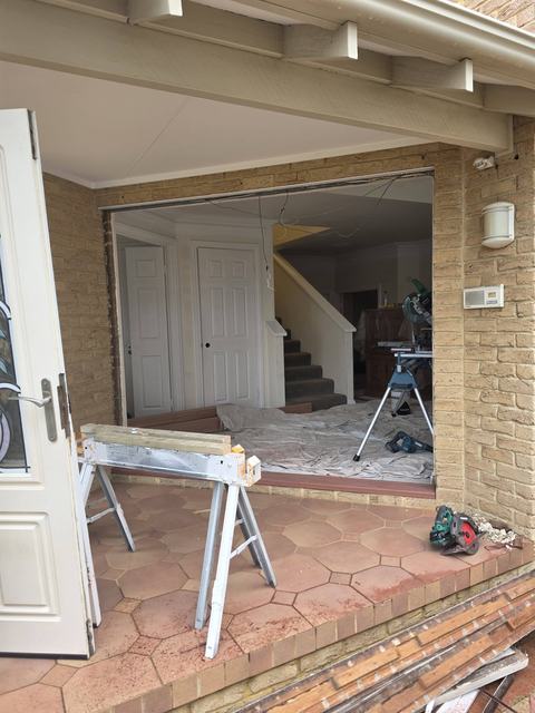 Rear entry renovation in progress